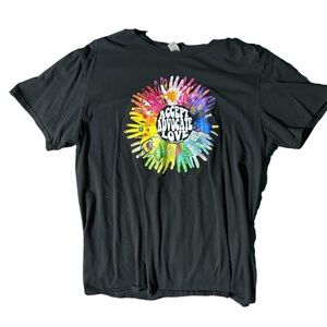 Accept, Advocate, Love Autism Awareness T-shirt, large men’s black